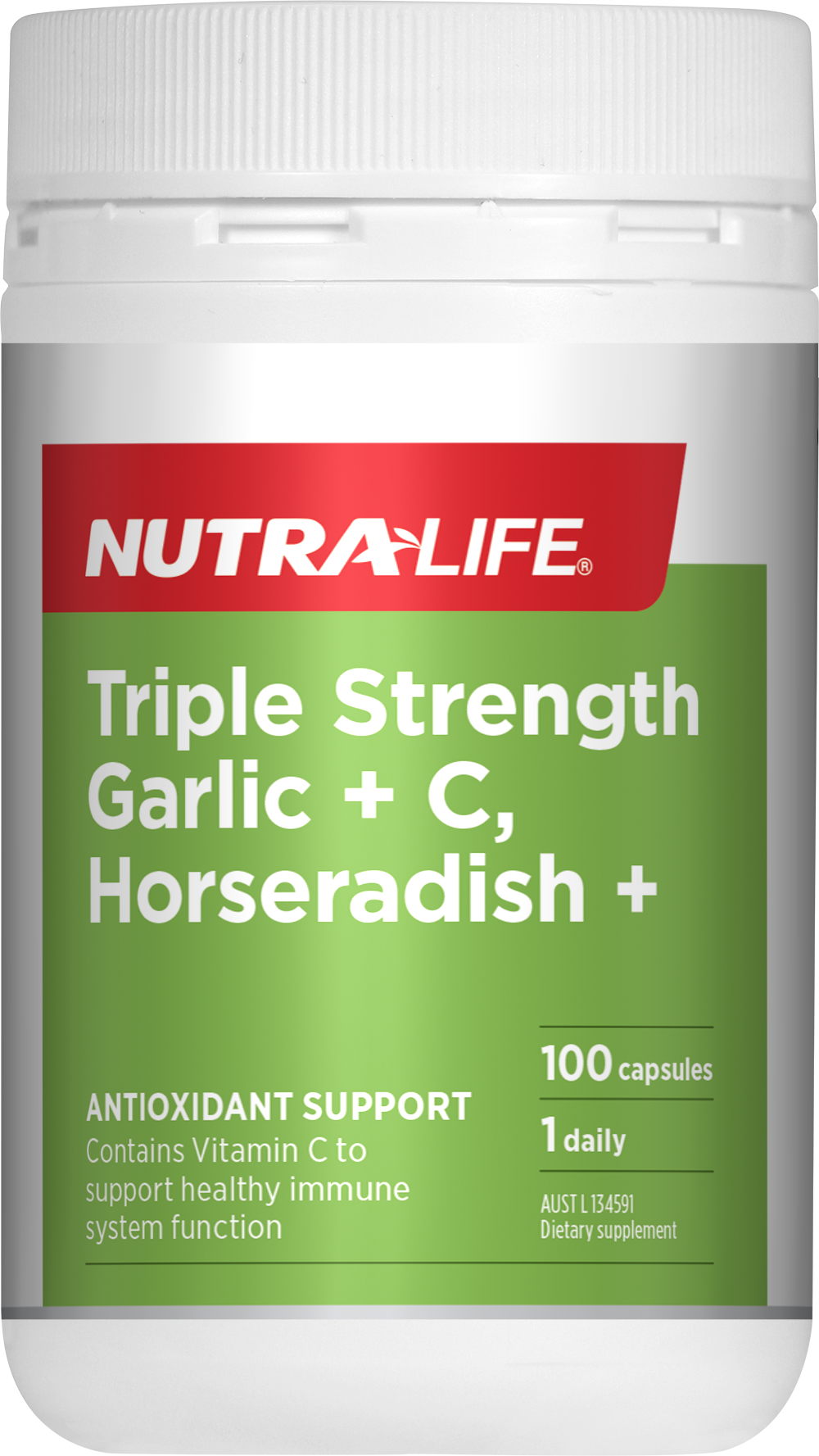 Triple Strength Garlic + C, Horseradish + NutraLife New Zealand