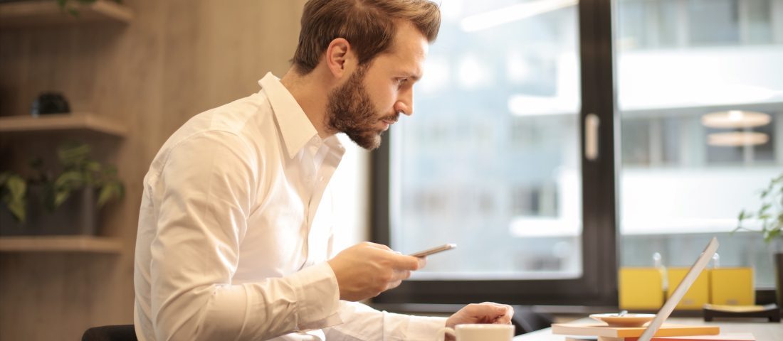 Man sitting at a desk