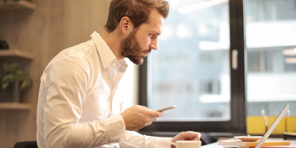 Man sitting at a desk