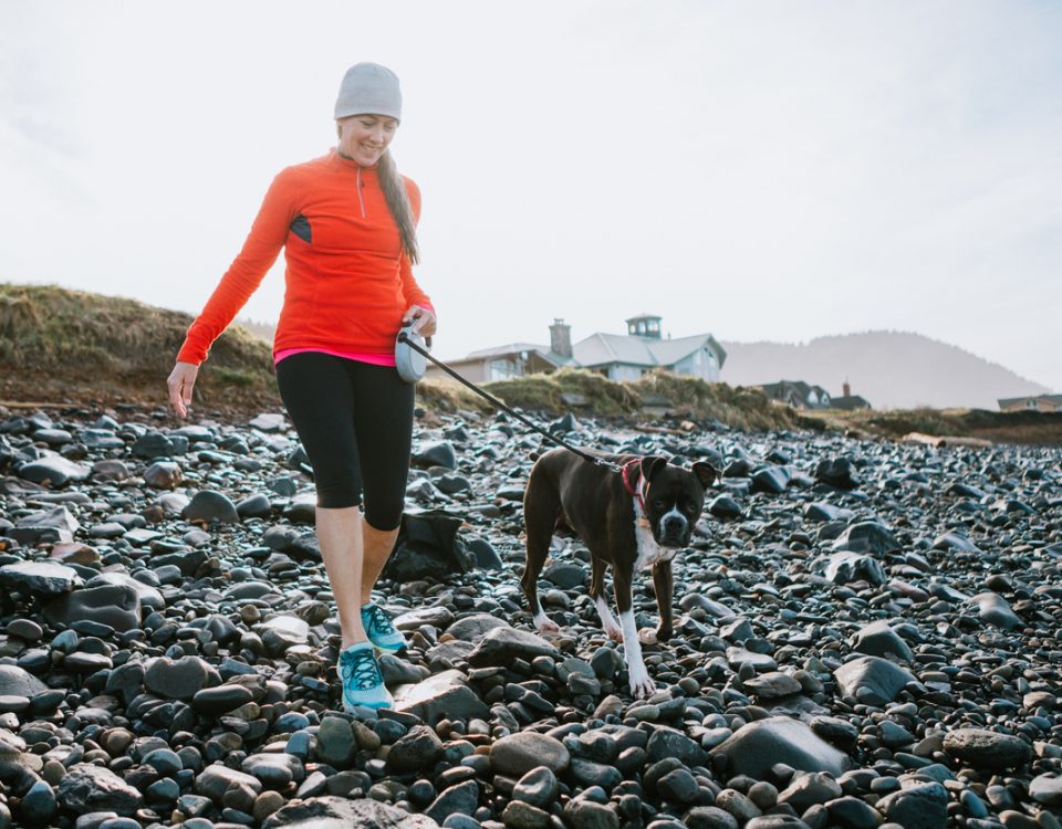 Woman Exercising with Dog